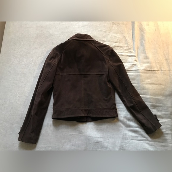 MK Maska Italian brown suede bomber jacket - Picture 3 of 11